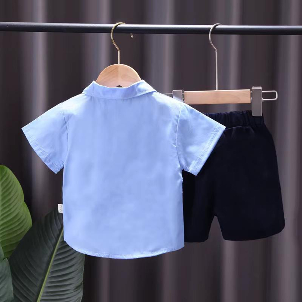 Personalized Baby Pilot Short-Sleeved Shirt and Shorts Set | CWBaby498