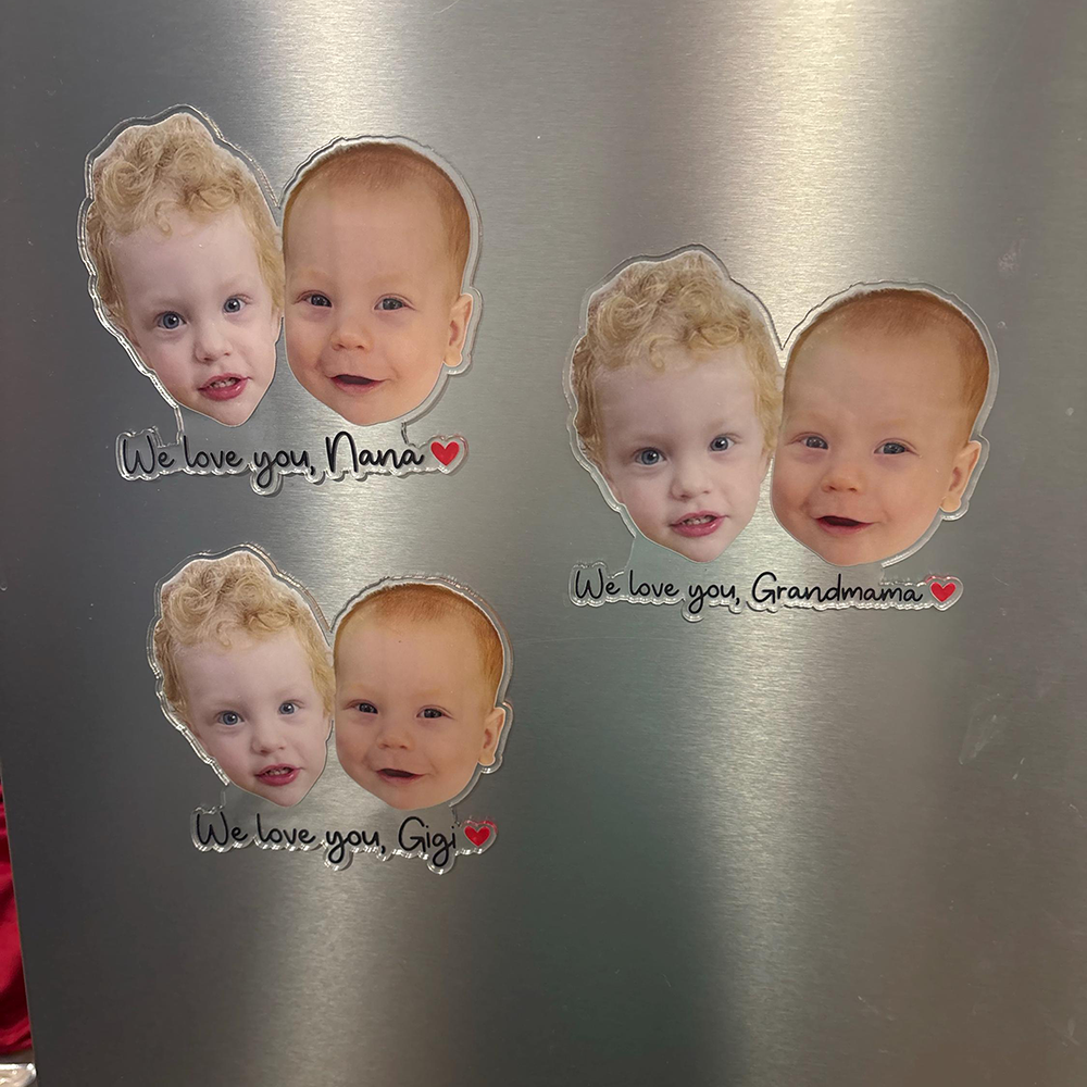 Personalized Illustrated Baby Face Photo Acrylic  Magnet | CWGift61
