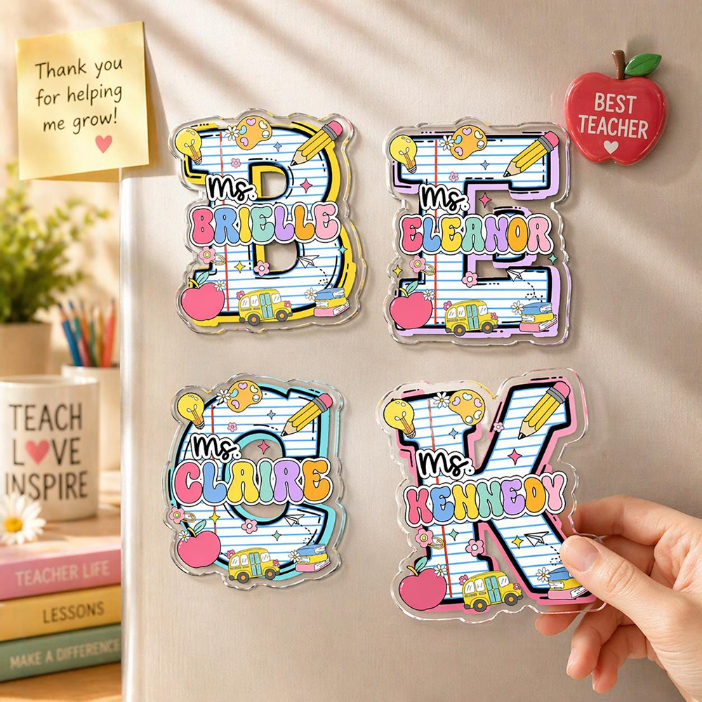 Personalized Letter Teacher Name Magnet | CWTeach12