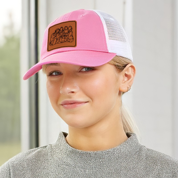 Personalized Engraved Outline Portrait Trucker Hat Gifts for Dad | CWBeach107