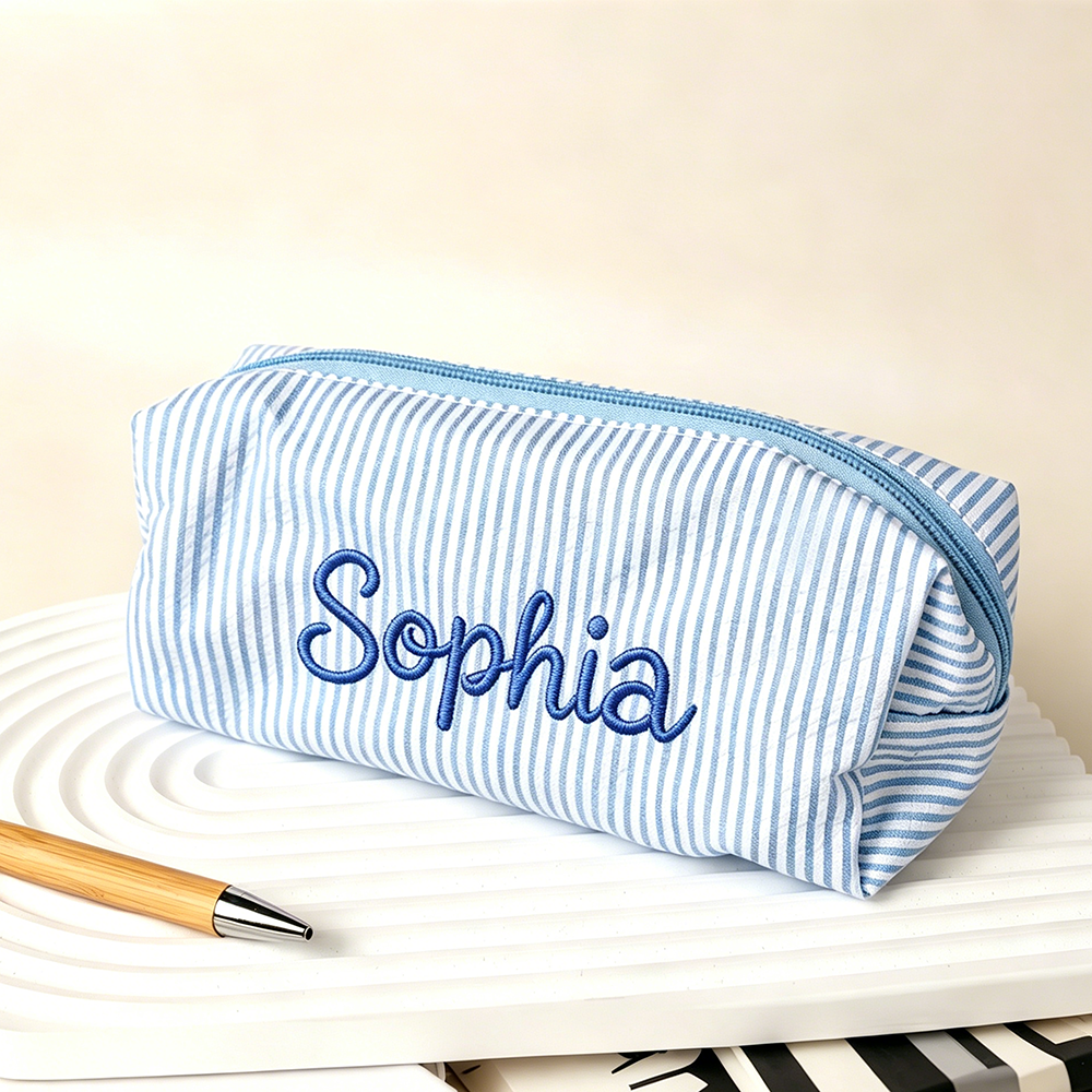 Personalized Embroidered Kids Colorful Stripe Pencil Case | CWPack371