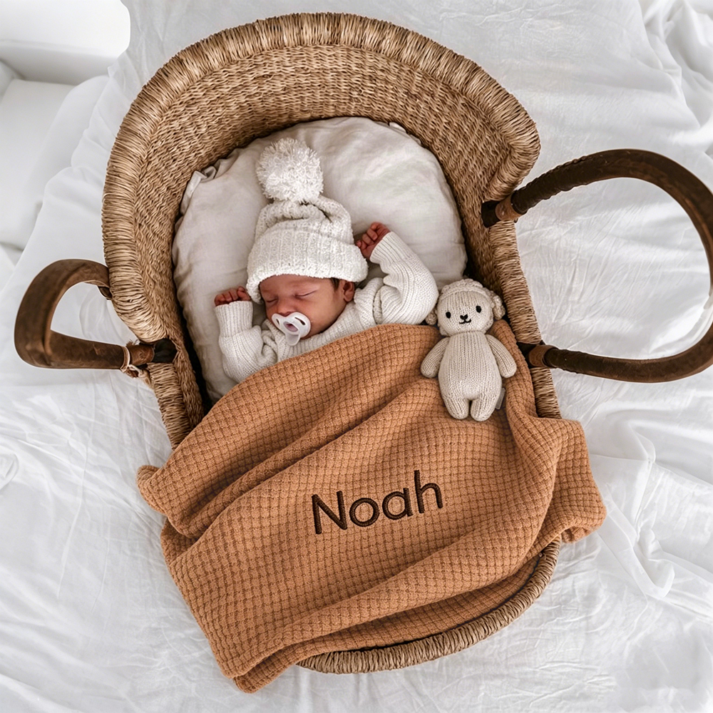 Personalized Embroidered Baby Waffle Blanket | CWBaby508