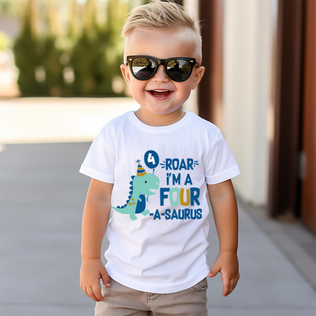 Personalized ROAR Dinosaur Theme Birthday T-Shirt | inBirth18