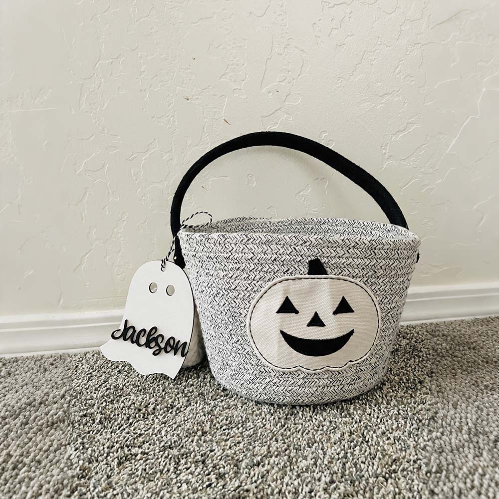 Personalized Halloween Name Boo Basket Tag | CWHalloween80