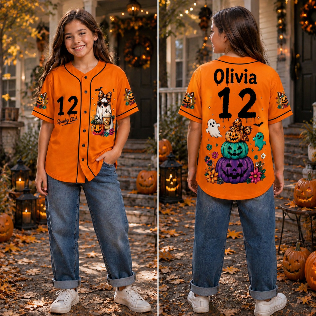 Personalized Halloween Button Up Baseball Jersey For Kid & Adult | CWHalloween91