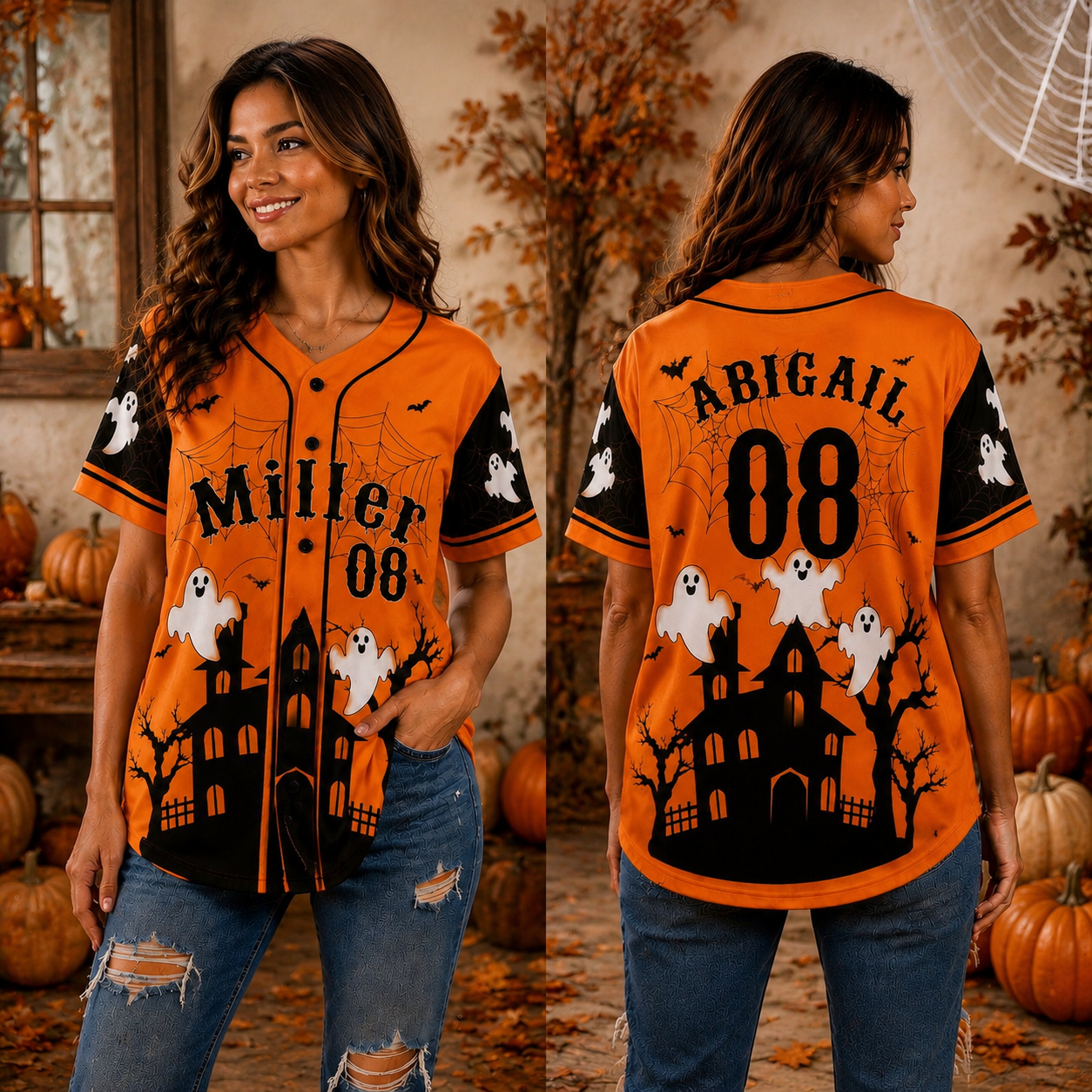 Personalized Halloween Button Up Baseball Jersey For Kid & Adult | CWHalloween111