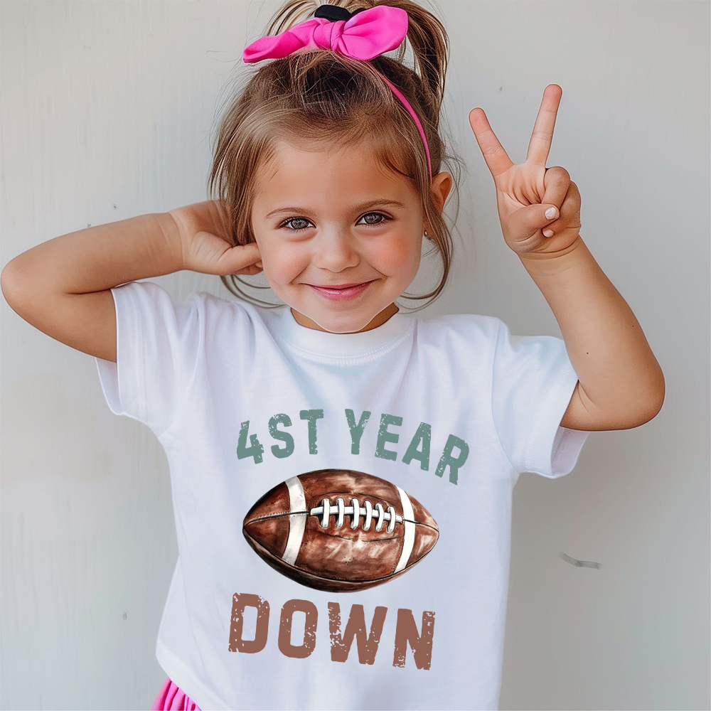 Personalized First Year Down Football Birthday T-Shirt | inBirth20