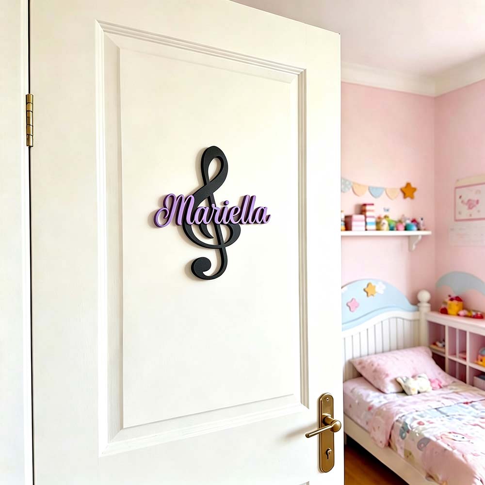 Personalized Music Lettering Door Decoration Name Sign | CWBaby516