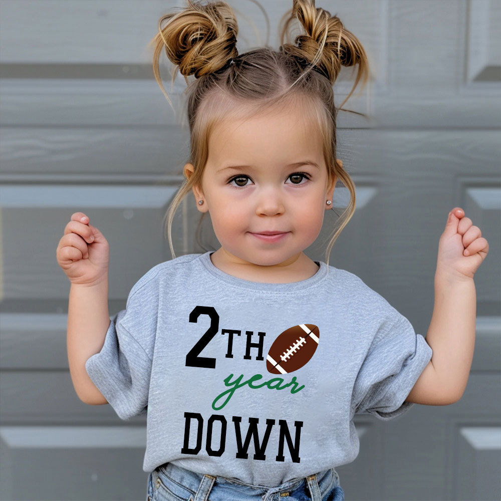 Personalized Three Year Down Football Birthday T-Shirt | inBirth21