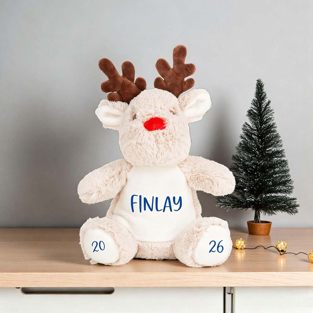 Personalized Christmas Reindeer Christmas Soft Toy for Gifts | MCGift374
