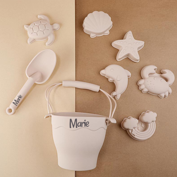 Personalized Kids Silicone Beach Bucket Set | CWToy52