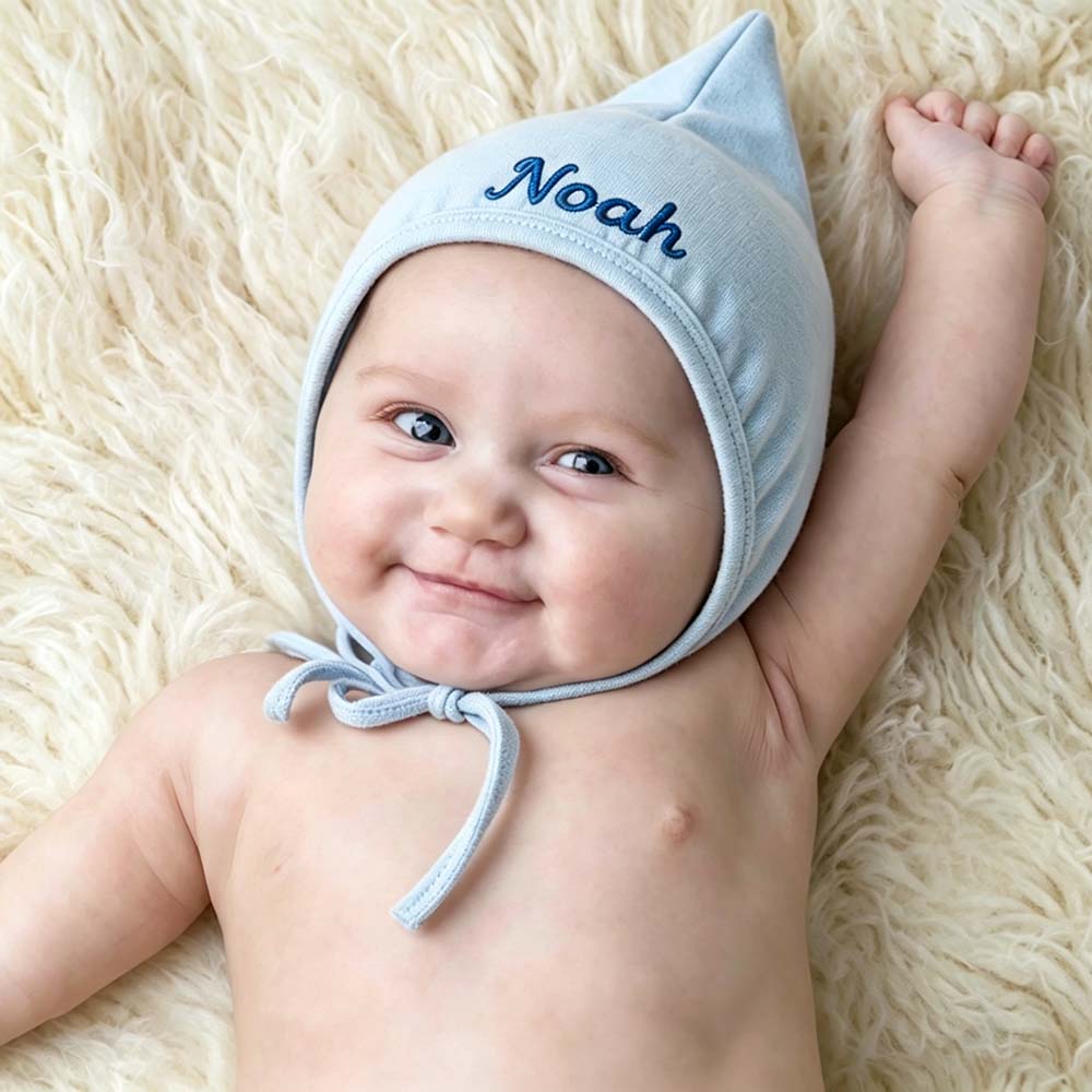Personalized Embroidered Newborn Coming Home Baby Pixie Bonnet | HSKid88