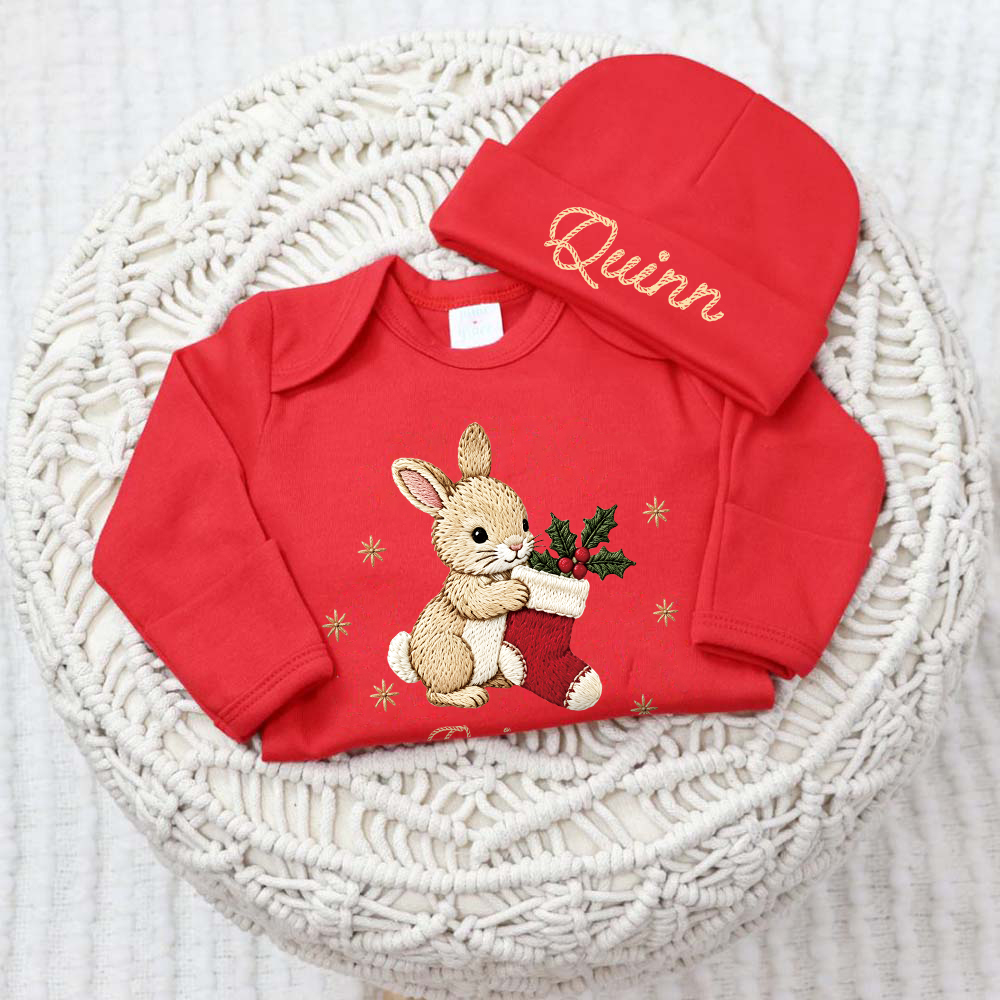 Personalized Baby Cute Design First Christmas Outfit Set | MCGift381