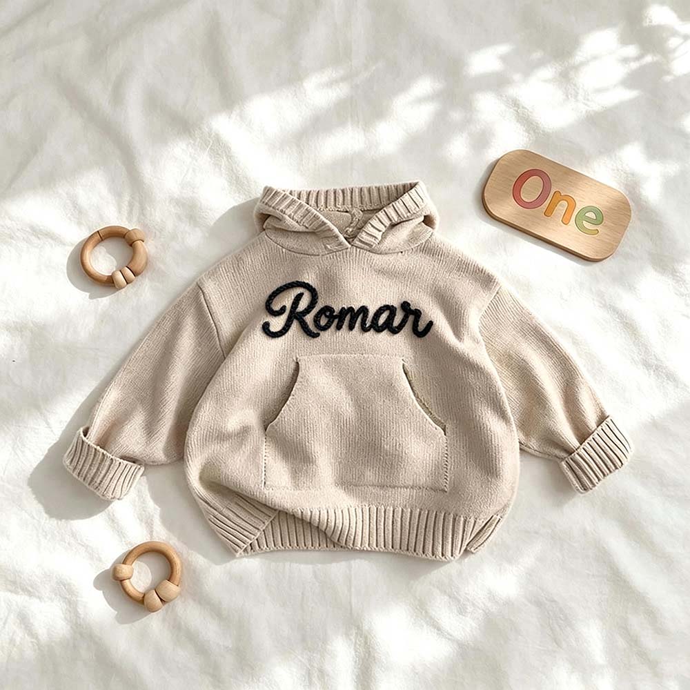 Personalized Hand Embroidered Kids Hoodie Sweater | CWBaby528