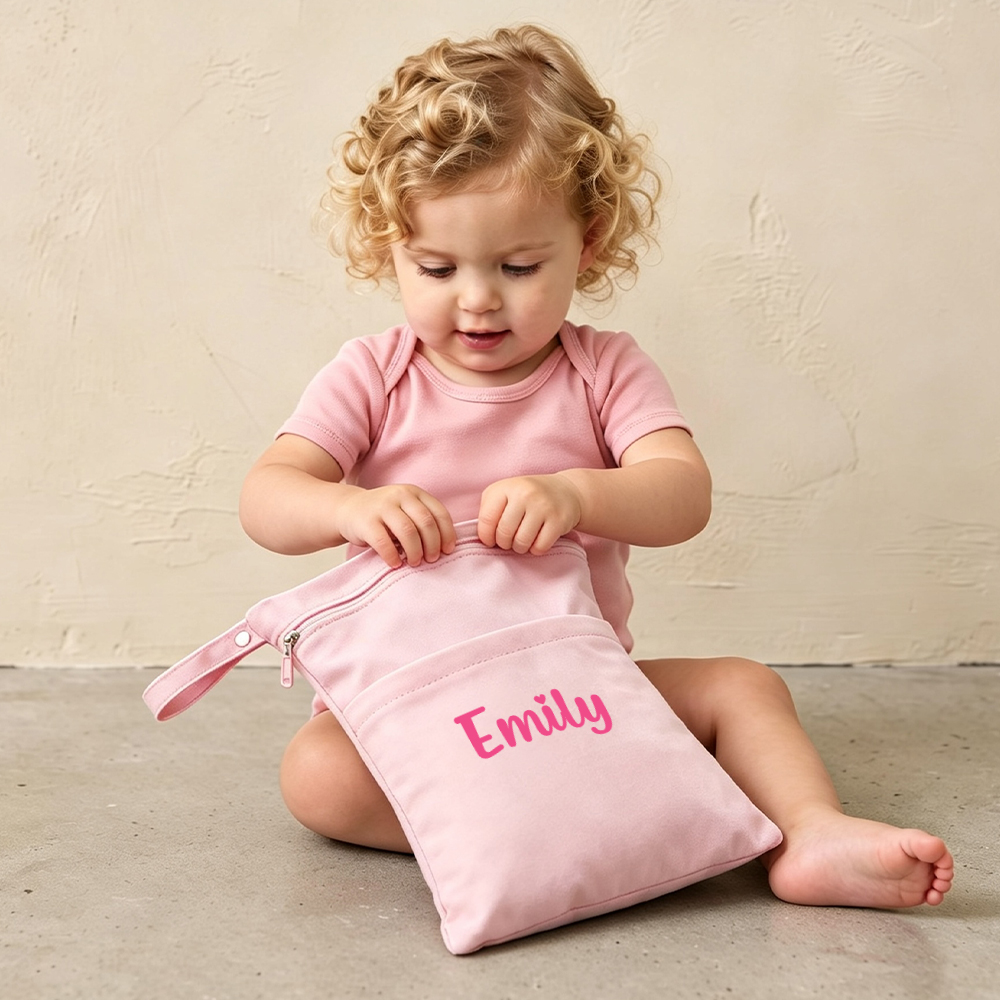 Personalized Waterproof Daycare Pouch For Kids Spare Clothes | CWBaby537