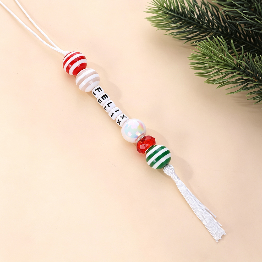 Personalized Beaded Tassel Family Christmas Tree Ornament | MCGift403