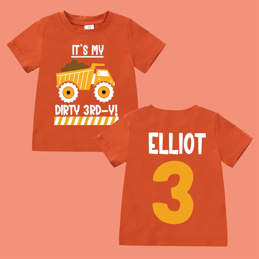 Personalized Truck Construction Dirty Birthday T-Shirt | inBirth25