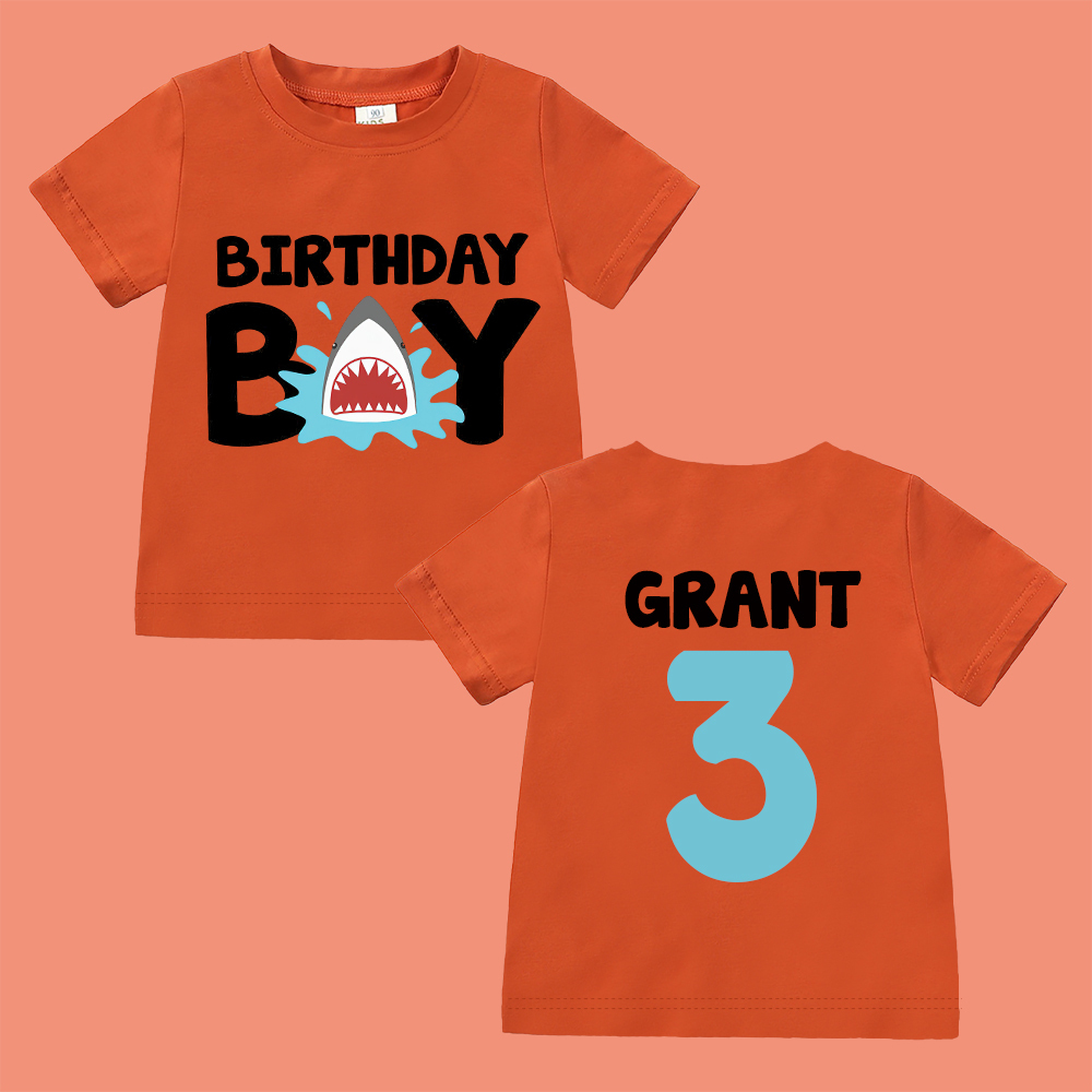 Personalized Boy Shark Birthday T-Shirt | inBirth30