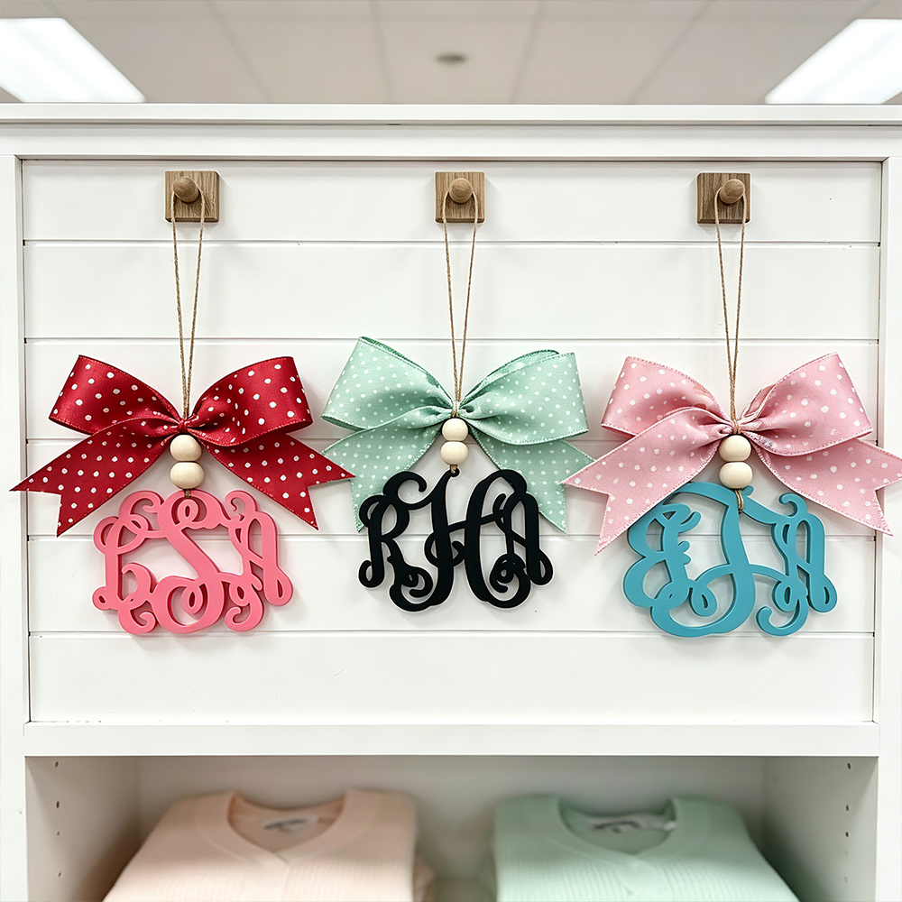 Personalized 3D Printed Car Monogram Charm | CWGift108
