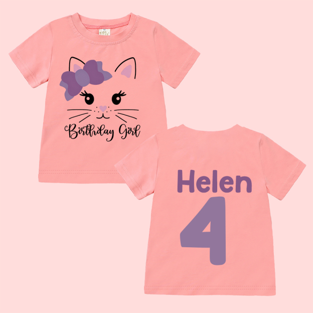 Personalized Cat Theme Kitten Birthday T-Shirt | inBirth32