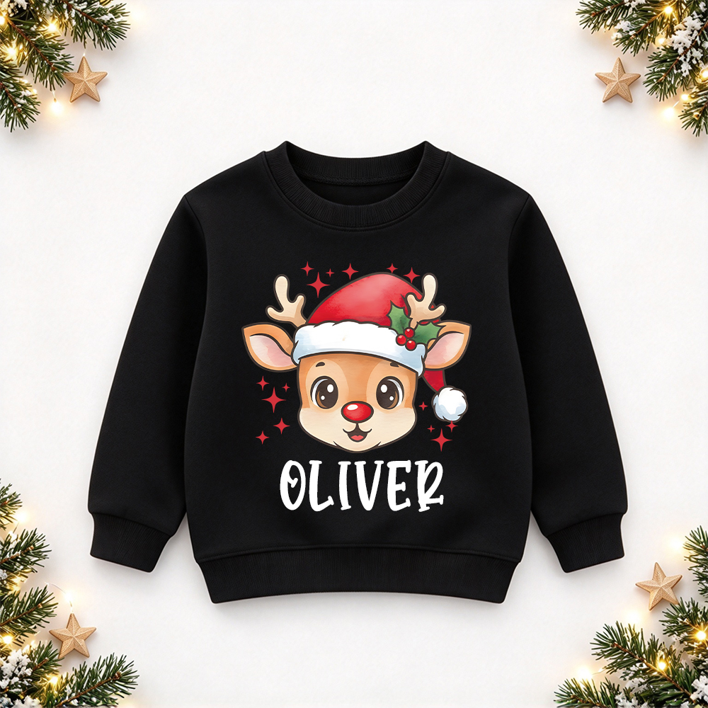 Personalized Christmas Kids Reindeer Sweatshirt | MCGift418