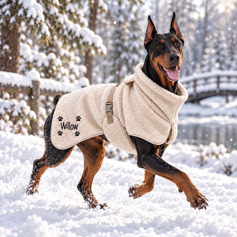 Personalized Embroidered Winter Warm Dogs Fleece Coat | BKPet602