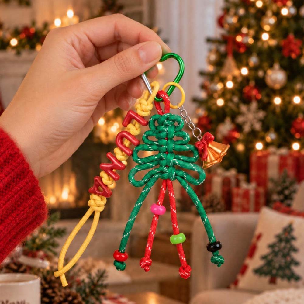Personalized Christmas Multicolor Letter Beaded Bag Charm | CWGift110