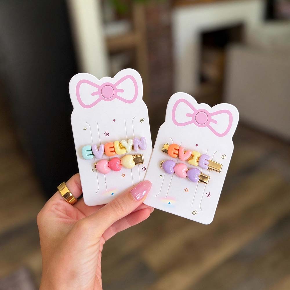 Personalized Girls Colorful Monogram Hair Clip | CWBaby551