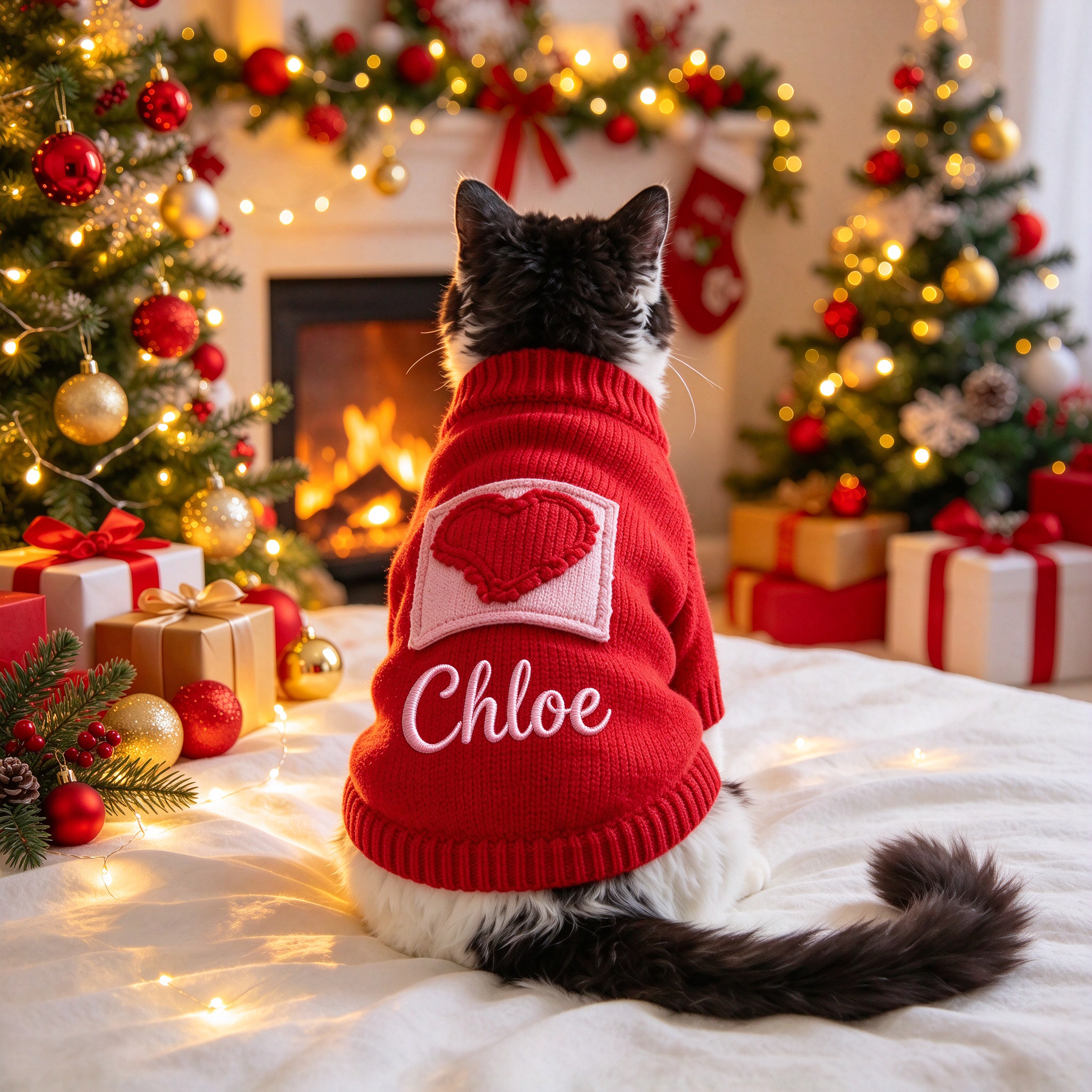 Personalized Embroidered Pets Christmas Knit Sweater | MCGift413