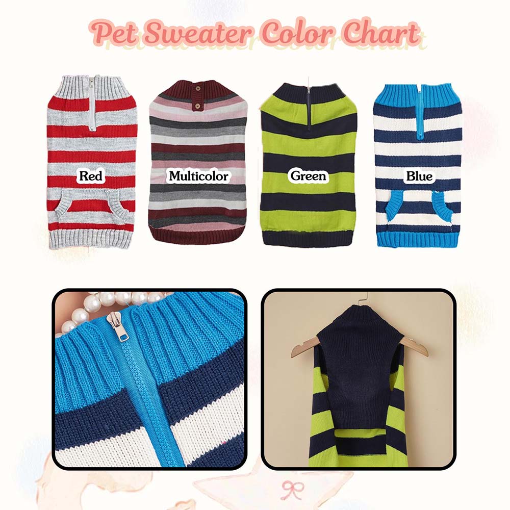 Personalized Hand Embroidery Pets Stripe Sweater | BKPet623