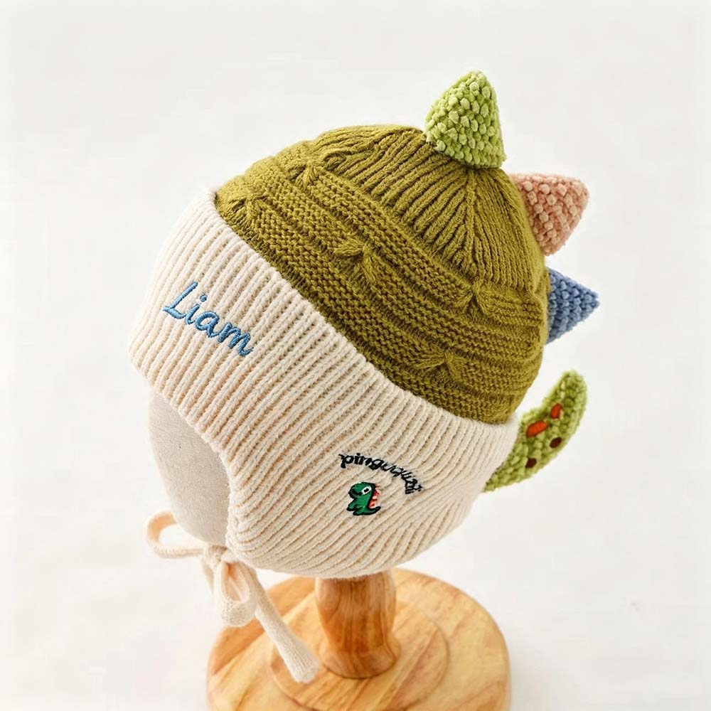 Personalized Embroidered Dinosaur Knit Hat for Kids | HSKid103