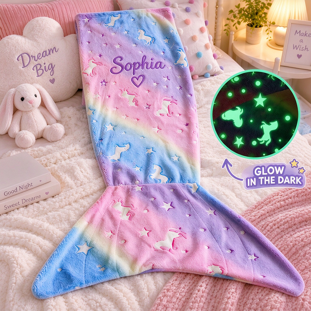 Personalized Dreamy Soft & Comfortable Mermaid Tail Blanket | CWBaby561