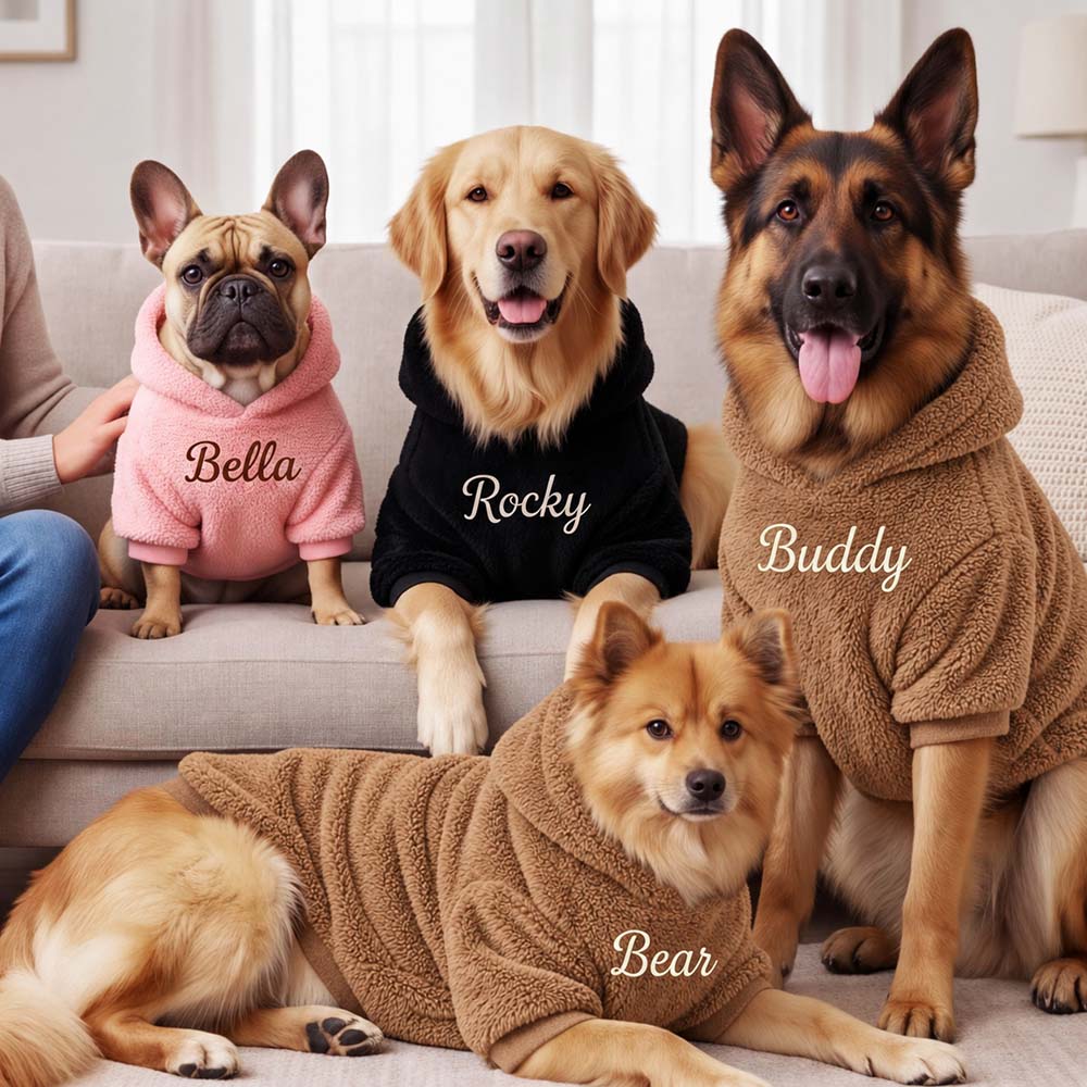 Personalized Embroidered Pets Cozy Fleece Hoodie | BKPet638
