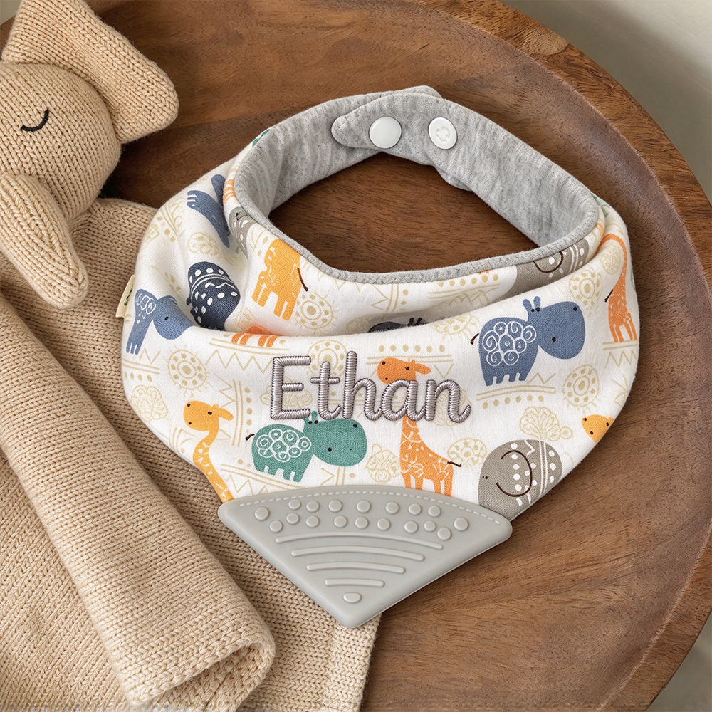 Personalized Embroidered Baby Muslin Cotton Bibs | CWBaby557