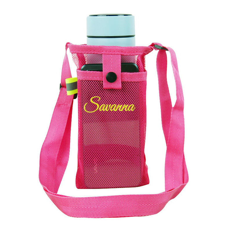Personalized Embroidery Mesh Water Bottle Pouch Bag | CWBeach141