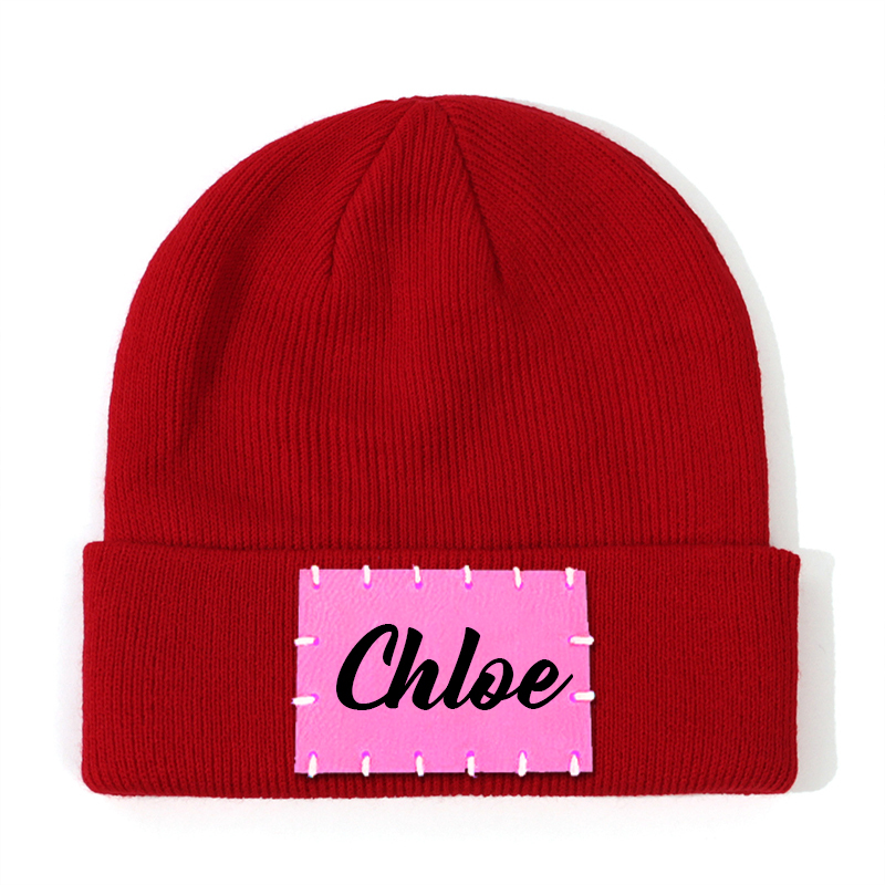 Personalized Leather Patch Beanie for Comfort & Unique | HSKid3301