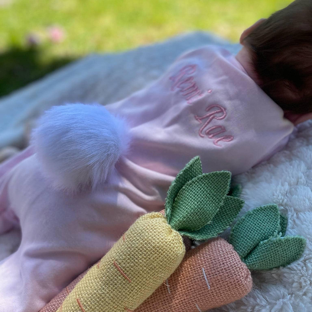 Personalized Embroidery Baby Rabbit Ears Romper | CWbaby85