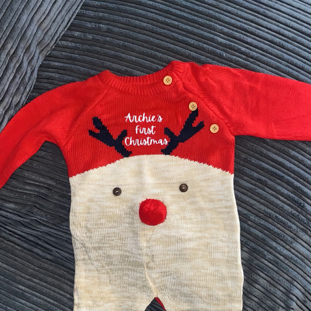 Personalized Christmas Reindeer Outfit for Baby| CWBaby89