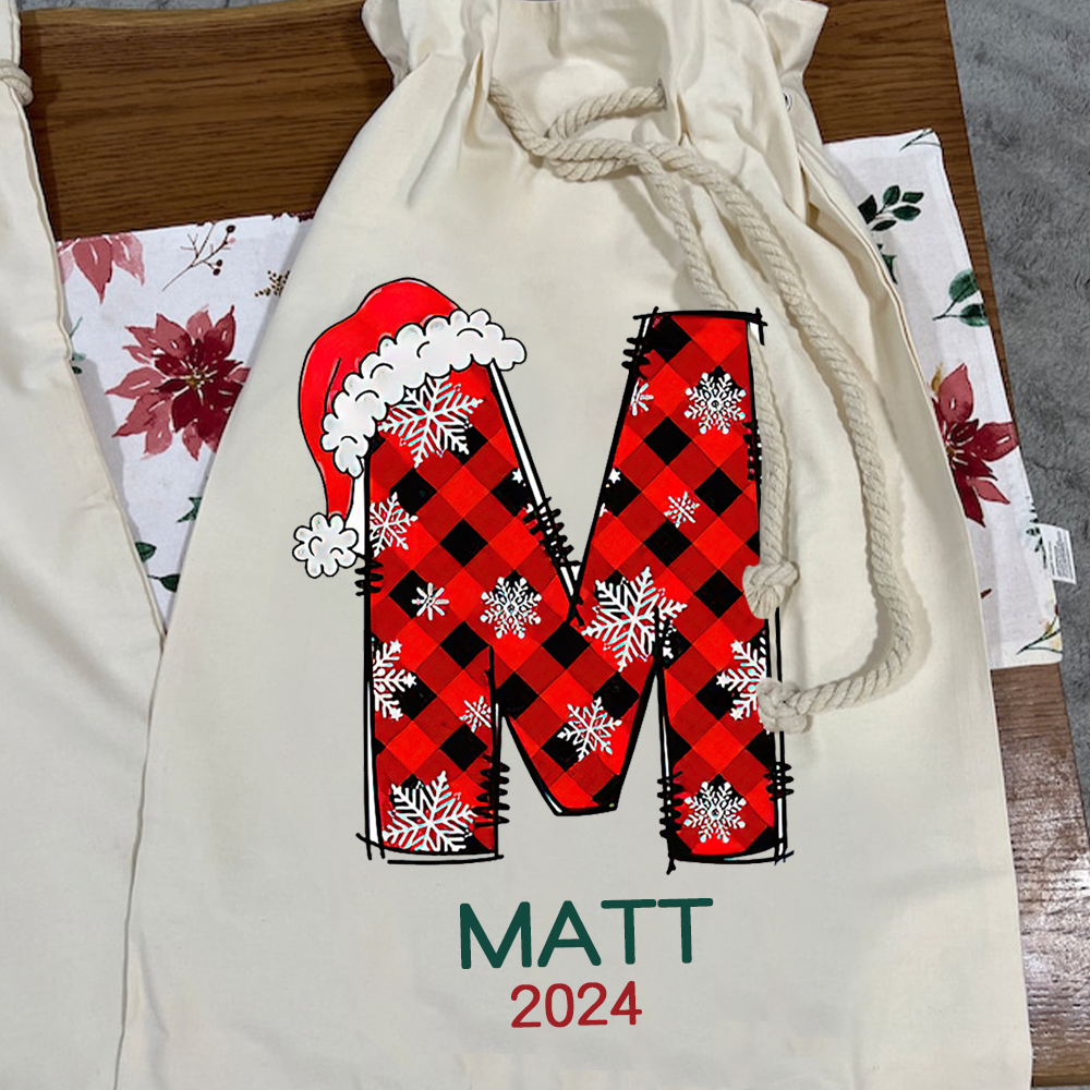 Personalized Name & Initial Christmas Gift Sack | MCGift62