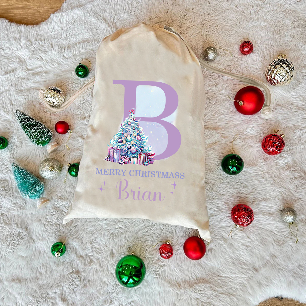 Personalized Name & Initial Christmas Gift Sack | MCGift67