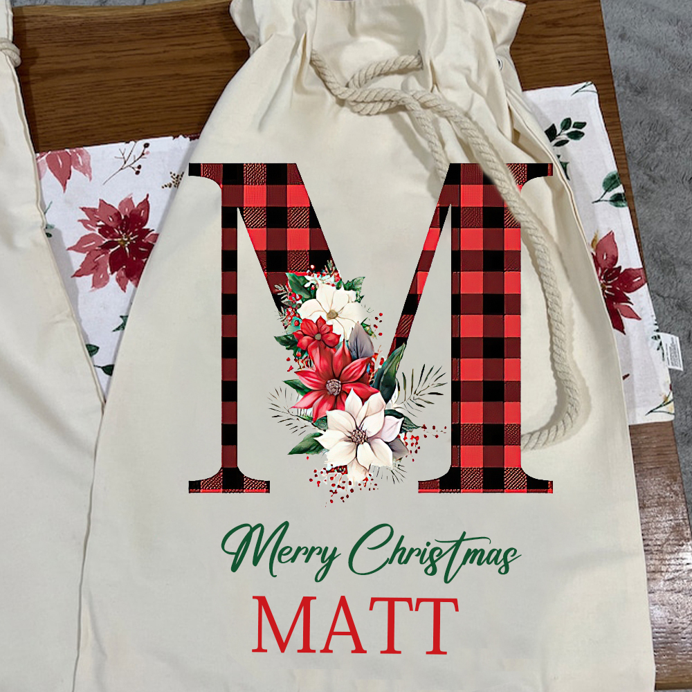 Personalized Name & Initial Christmas Gift Sack | MCGift68