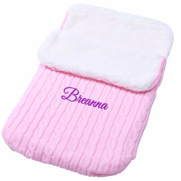 Personalized Embroidery Sherpa Sleeping Bag for Babies | CWBaby93