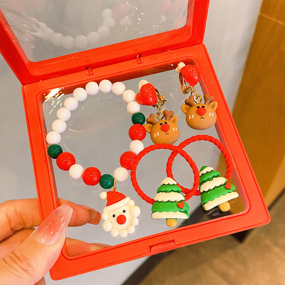 Personalized Lovely Little Girl's Christmas Santa Claus Jewelry Set Box | MCGift99