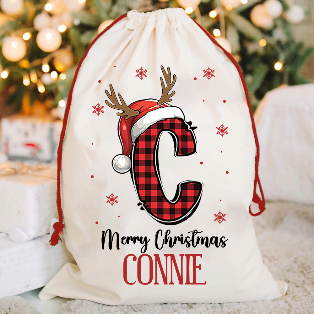Personalized Monogram Christmas Santa Sack for Gifts | MCGift107