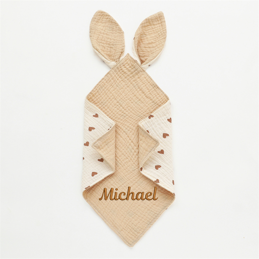 Personalized Baby Embroidery Comforter Bunny Sleep Towel | CWBaby126