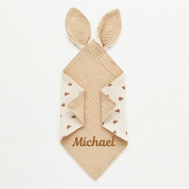 Personalized Baby Embroidery Comforter Bunny Sleep Towel | CWBaby126