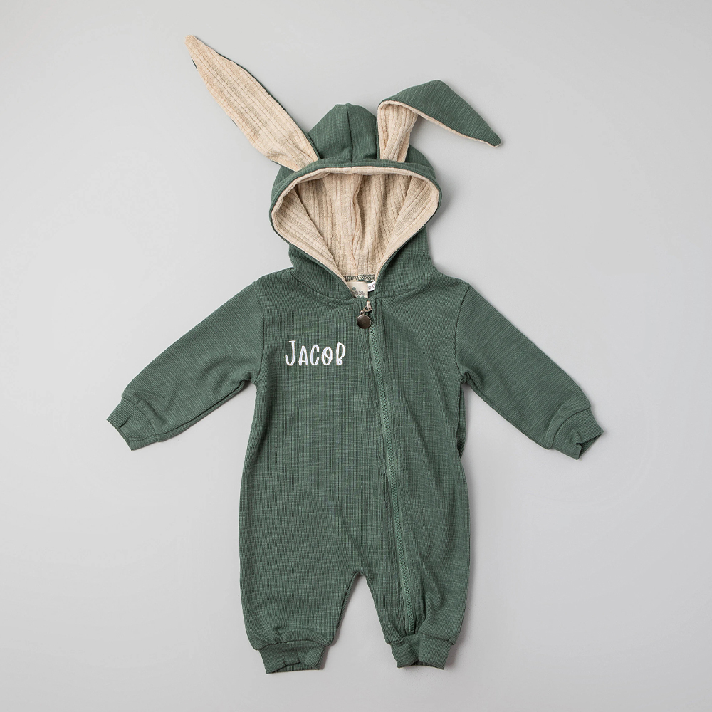 Personalized Easter Baby Bunny Ears Romper | CWbaby4001