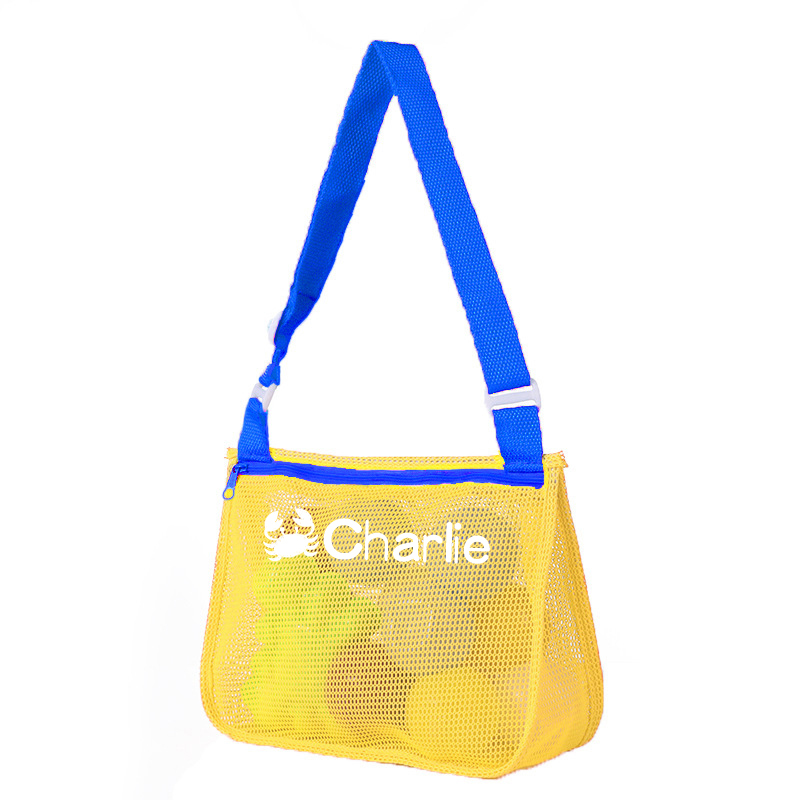 Personalized Seashell Zipper Mesh Beach Bag | CWBeach01