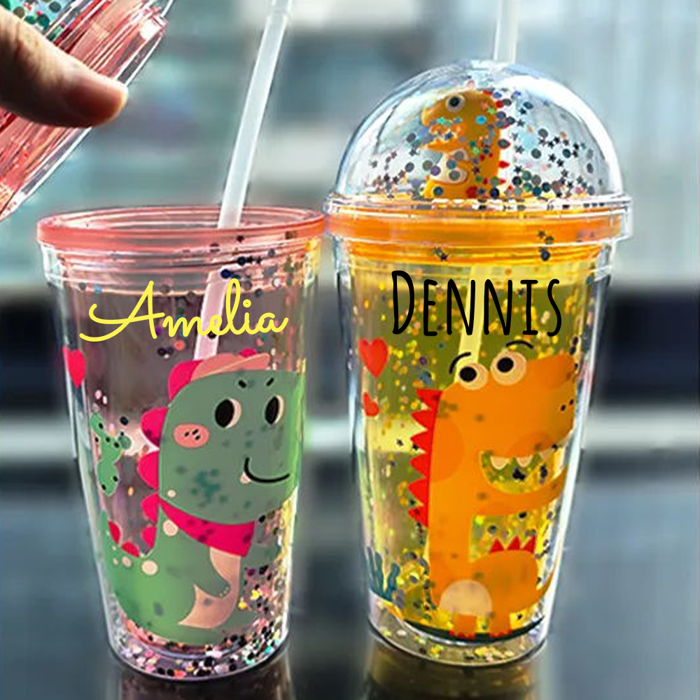 Personalised BPA Free 16oz Cartoon Dinosaur Tumblers Bottles | YouBottle75