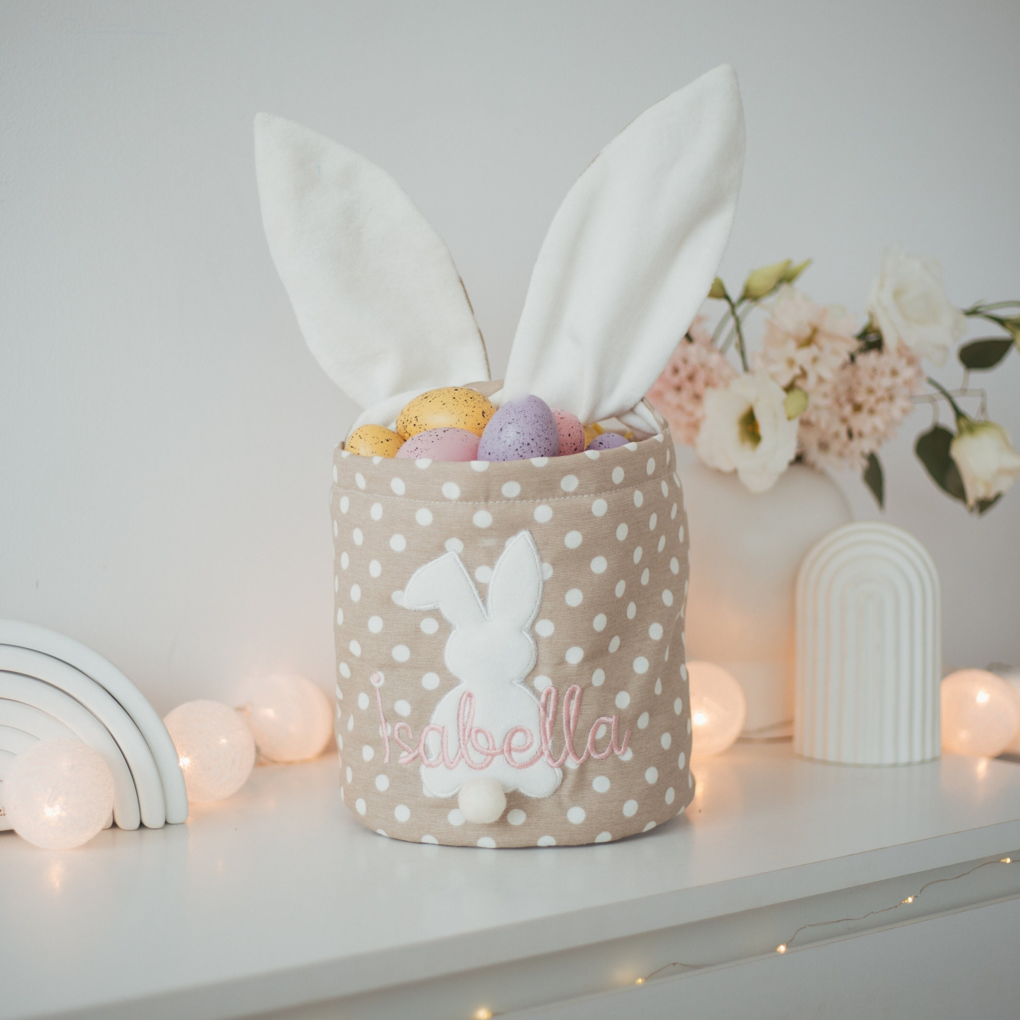 Personalised Embroidered Easter Bunny Basket | CWEaster45